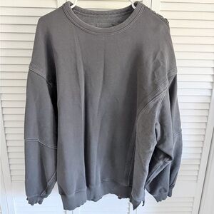 Aerie Oversized Crochet Back Sweatshirt